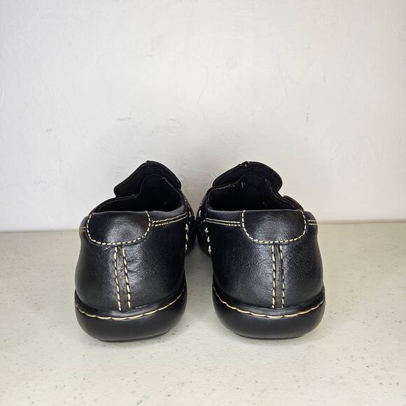 Clarks Bendables Sixty Delta Women's Size 6 Black 35062 Split Toe Mocassin Loop - Picture 2 of 6